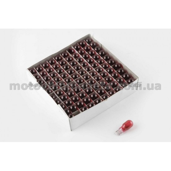 Лампа Т15 (безцокольная)   12V 10W   (поворот, красная)   FL, шт