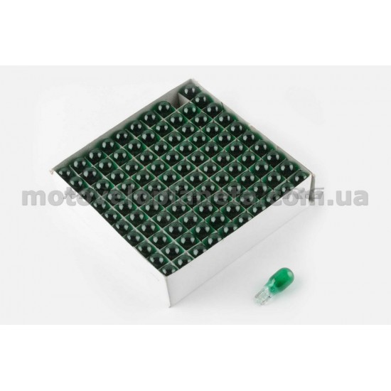 Лампа Т15 (безцокольная)   12V 10W   (поворот, зеленая)   FL, шт