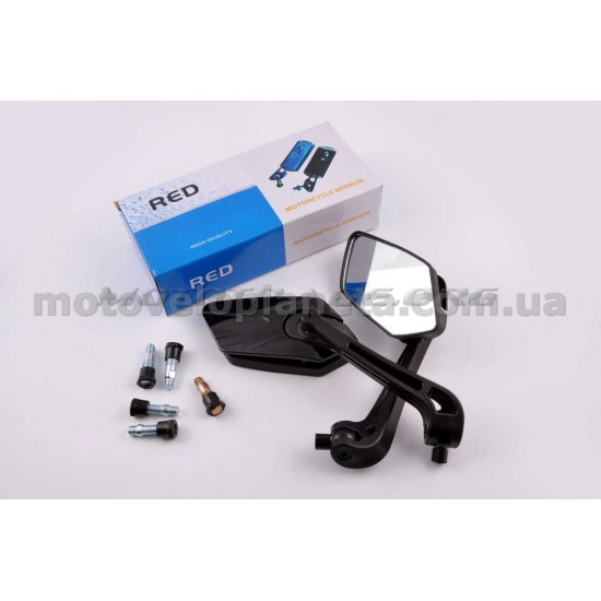 Зеркала   многоугольные   mod:234, 8/10mm   (черные)   ZUNA, пара