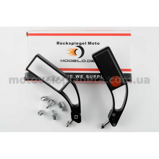 Зеркала   прямоугольные   mod:218, 8/10mm   (черные)   RED, пара