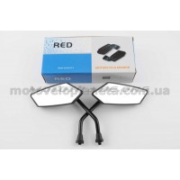 Зеркала   многоугольные   mod:224, 10mm   (мини, черные)   RED, пара