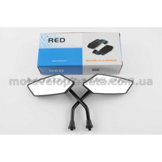 Зеркала   многоугольные   mod:224, 10mm   (мини, черные)   RED, пара