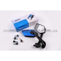 Зеркала   многоугольные   mod:234, 8/10mm   (черно-синие)   RED, пара