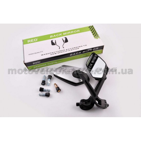 Зеркала   многоугольные   mod:234, 8/10mm   (черно-серебристые)   RED, пара