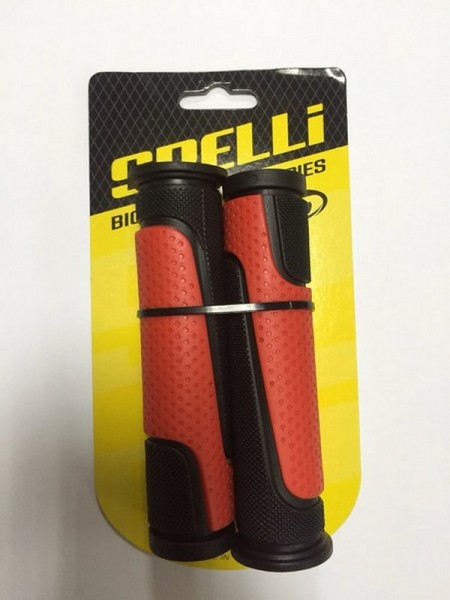 Грипсы велосипедные "SPELLI SBG-6708 L" черно-красный