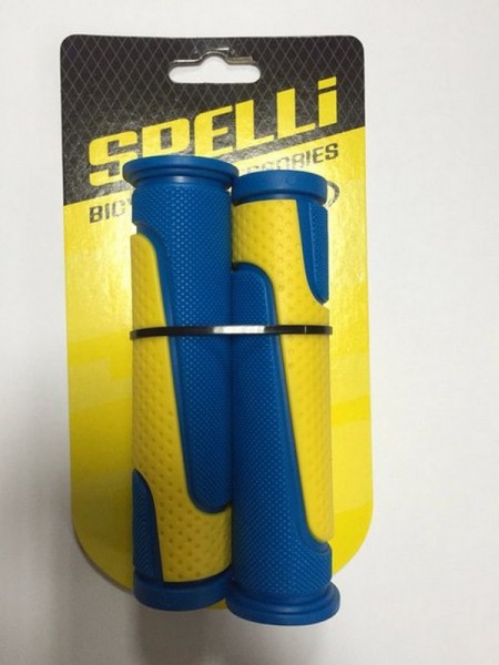 Грипсы велосипедные "SPELLI SBG-6708 L" желто-синий