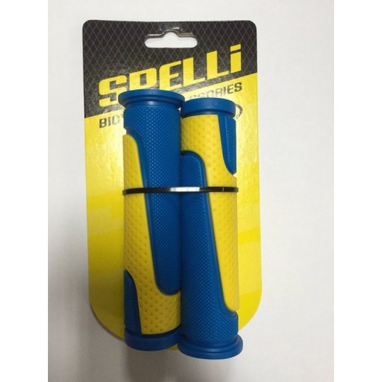 Грипсы велосипедные "SPELLI SBG-6708 L" желто-синий