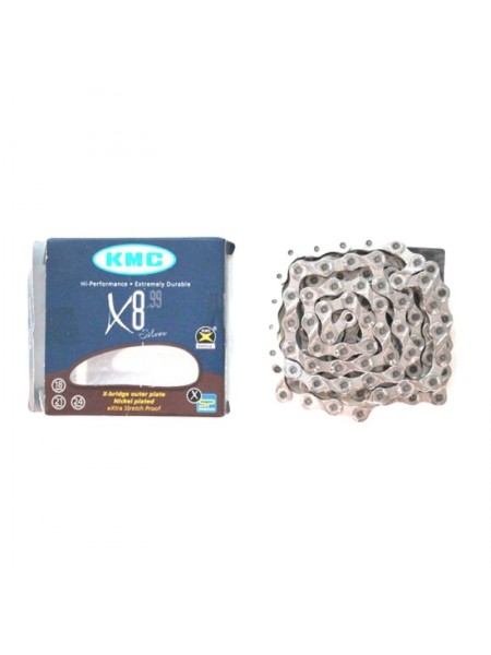 Цепь горная КМС Х8 1/2"x3/32 (хромированная, с замком, 8 скоростей, 116 звеньев) "КБ" (КБ-0988) 