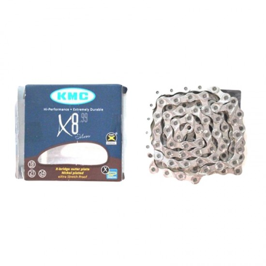 Цепь горная КМС Х8 1/2"x3/32 (хромированная, с замком, 8 скоростей, 116 звеньев) "КБ" (КБ-0988) 