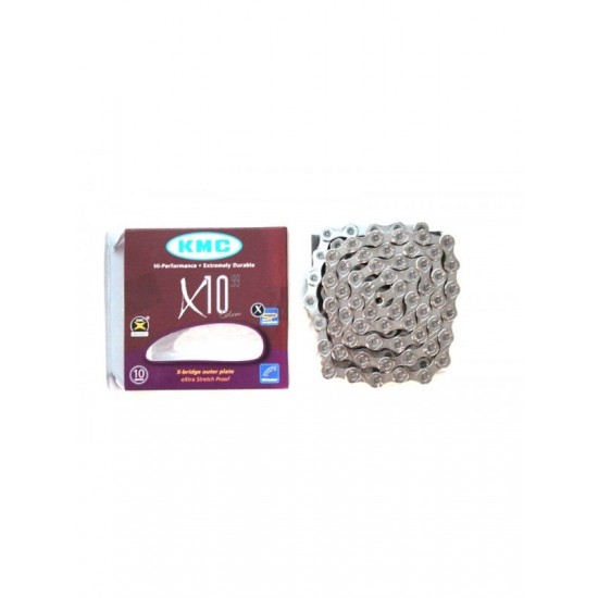Цепь горная КМС Х10 1/2"x3/32 (хромированная, с замком, 10 скоростей, 116 звеньев) "КБ" (КБ-0991) 