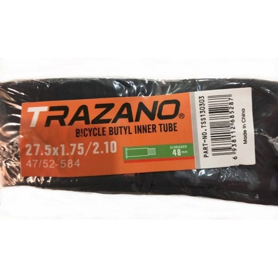 Камера велосипедная 27,5х1.75/2.10 "TRAZANO Butyl Tube" (A.V 48mm) 