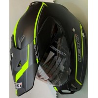 Шлем кроссовый NENKI MX-310 чёрный мат с лимонной полоской