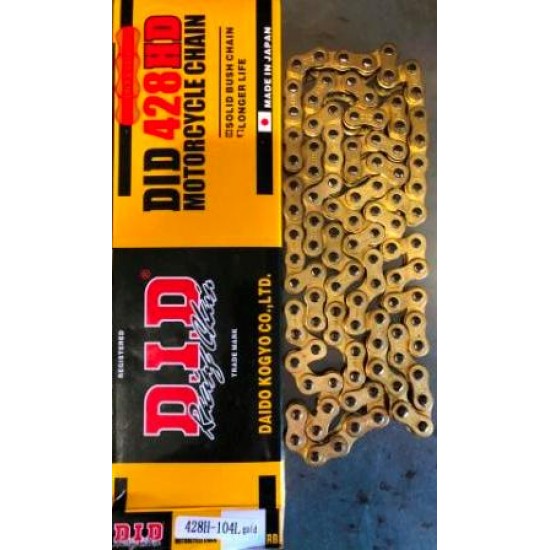 Цепь 428H-104L gold D.I.D. качество