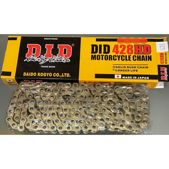 Цепь 428H-128L gold D.I.D. качество