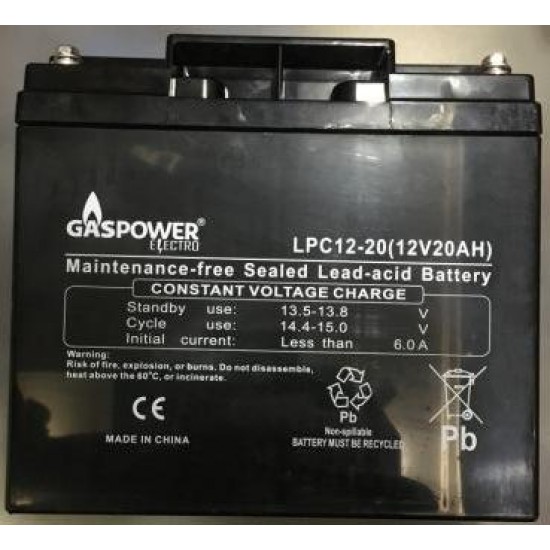 АКБ 12V-20A-BS пастовый 181*77*167 GASPOWER