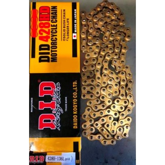 Цепь 428H-136L gold D.I.D. качество