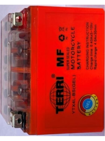 АКБ 12V4A TERRI оранжевый (GEL) 86x70x114
